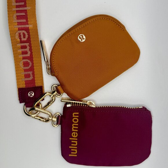 🍁🧡 Lululemon Dual Pouch Wristlet - RED CLAY/MINK BERRY 🧡🍁 - Picture 1 of 5